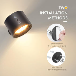 Lampe murale rechargeable à double <span class=keywords><strong>tête</strong></span>, lampe <span class=keywords><strong>de</strong></span> bureau murale multifonctionnelle, lampe murale rotative pour la lecture au <span class=keywords><strong>lit</strong></span> - Product Image 3