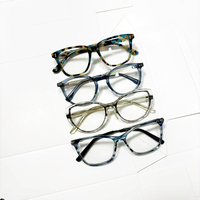 Montura de Gafas Ópticas de Acetato Sólido de Moda, Montura Completa Hecha a Mano, Diseño Tortoise Clear Cat Eye, Montura de Gafas Graduadas Unisex para Hombre