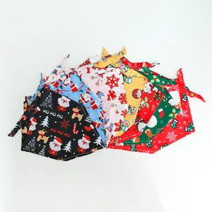 Christmas Pet Bandanas Triangular <b>Scarves</b> Cartoon Pattern Washable For Dogs Cats Winter Festival Accessories - Product Image 2