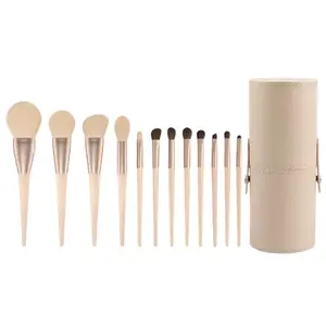 12 Make-Up Borstel Set Houten Handvat Zacht Haar Draagbare Make-Up Poeder Oogschaduw Borstel Beginner Beauty Tools Groothandel