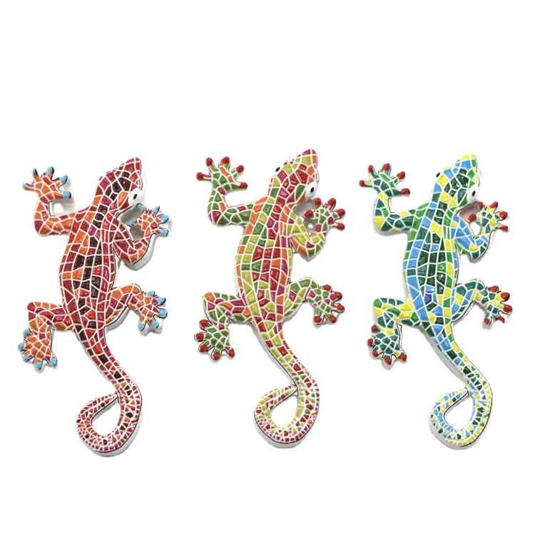 Unique Mosaic effect custom animal 3d resin printing lizard fridge magnet