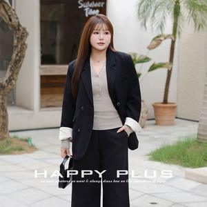 Costume noir pour femme Runqi N8750, couleur unie, en tissu peigné, anti-plis, avec poches, grande taille, style minimaliste automne, idéal pour les trajets quotidiens - Product Image 3