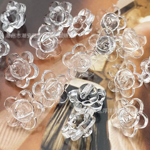 กระดุมอะคริลิคโปร่งแสงรูปดอกกุหลาบ อุปกรณ์ตกแต่งเครื่องประดับ DIY ผลิตจากเฉาโจว - Product Image 4