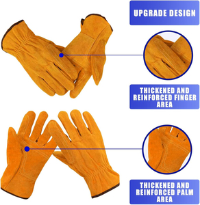 Wholesale Classic <b>Men</b> Women Cowhide <b>Leather</b> Abrasive Resistance Industrial Working Mechanic <b>Driving</b> <b>Gloves</b> - Product Image 3