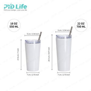 PYD 라이프 커스텀 18oz-34oz 스테인레스 스틸 진공 절연 물병 텀블러 <span class=keywords><strong>22oz</strong></span> 뜨거운 음료를 위한 열 커피 여행 머그 - Product Image 4
