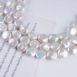 Perla Natural de Agua Dulce de 12-13 mm, Forma de Botón, Color Blanco, Barroca Negra, Semiterminada, para Hacer Joyas y Collares - Product Image 2