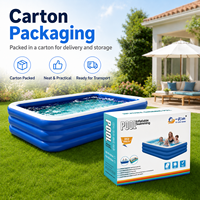 Grande piscine gonflable à 3 anneaux, durable, en PVC, pour la cour, pour la famille, pour adultes et enfants, piscine gonflable pour la maison