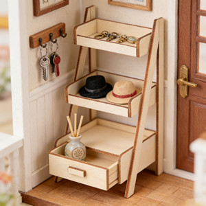 Support à fleurs en bois miniature <span class=keywords><strong>pour</strong></span> maison de poupée 1:12, <span class=keywords><strong>Meuble</strong></span> miniature <span class=keywords><strong>pour</strong></span> maison de poupée, Modèle d'étagère en bois <span class=keywords><strong>pour</strong></span> scène Ob11, Étagère DIY - Product Image 3