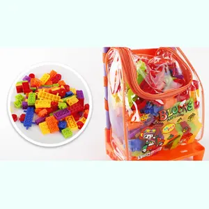 Top Sale Pull Car Backpack Plastic Building Block Set Infant Baby Early Educational Puzzle Toy