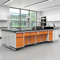 Poste de travail de laboratoire de haute qualité, résistant aux produits chimiques, table de laboratoire en acier et bois pour équipement de mobilier de laboratoire