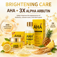 Sérum éclaircissant pour la peau et les taches brunes OEM AHA, lotion blanchissante SPF60 PA++ Protection UVA & UVB, crème éclaircissante pour le visage rajeunissante