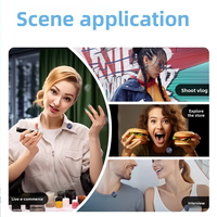 Microphone cravate sans fil 1-vers-2 transfrontalier pour diffusion en direct vidéo mobile en extérieur avec affichage numérique et réduction du bruit
