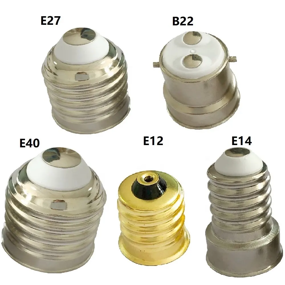 Led bulb corn lamp holder brass nickel plated iron zinc b22 base e12 e14 e26 e40 base e27 socket