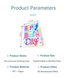 Cartes de vœux lenticulaires 3D personnalisées avec logo imprimé, animations 3D à effet de profondeur, cartes cadeaux pour anniversaires, fêtes, bénédiction et célébrations - Product Image 3