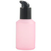 Ensemble cosmétique en verre rose cerise mat YH avec flacons distributeurs de lotion, sérum et crème pour le visage et pompe compte-gouttes