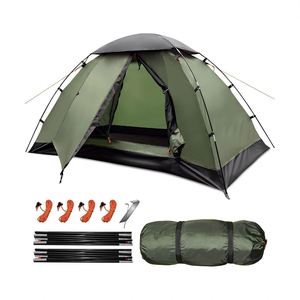 Custom Outdoor <b>Waterproof</b> Ultralight Trekking <b>Tent</b> Camping Backpacking Two Bedrooms 2 Person Four-season Quick Automatic Opening - Product Image 1