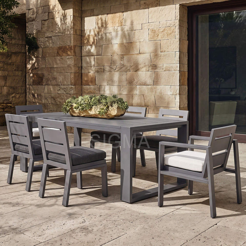 Arab Rust Outdoor Aluminum Single Sofa Chair Patio Garden Terrace Balcony Lounge ...