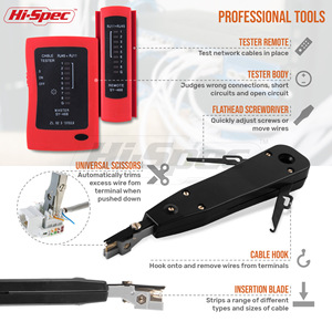 Kit de herramientas de red de alta especificación con crimpadora, comprobador y pelacables para reparación e instalación de cableado Ethernet - Product Image 4