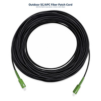 Kabel Patch Fiber Optik Luar Ruangan SC/APC-SC/APC G657A2 SM 3.0mm LSZH Hitam Kabel Drop FTTH Panjang Sesuai Pesanan
