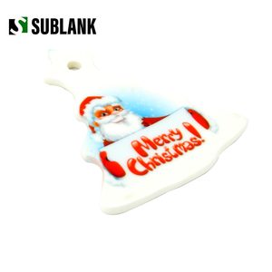 <strong>Wholesale</strong> Tree Decoration Pendant Hanging for Decorations Custom Sublimation <strong>Blank</strong> Christmas <strong>Ceramic</strong> Tree Shape <strong>Ornament</strong> - Product Image 5
