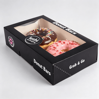Boîtes à pâtisserie personnalisées en papier de qualité alimentaire pour beignets avec fenêtre transparente, vente en gros de boîtes à beignets en papier