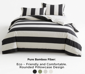 ชุดเครื่องนอนลายทางทำจากไม้ไผ่100% ระบายอากาศได้ดีเหมาะสำหรับทุกฤดู - Product Image 1