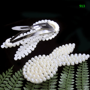 Women's hair <b>clips</b> with pearl trim, adult hair <b>clips</b>, BB hair <b>clips</b>, Korean style <b>bow</b> pearl hair <b>clips</b>, wholesale available. - Product Image 4