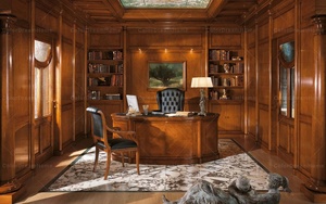 Mobili per ufficio di lusso di alta qualità scrivanie per ufficio in legno per la casa e sedie in <span class=keywords><strong>pelle</strong></span> nera - Product Image 2