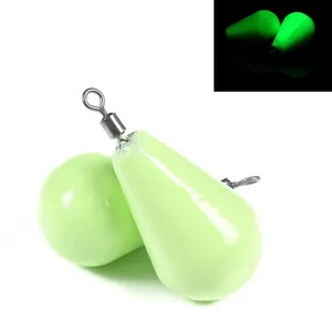 Hot sell 3# to 50# Olive Shape Metal Lead Saltwater Fishing Tackle Accessories Big Game Luminous Sinker