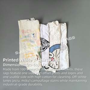 Paños de Limpieza de Algodón Blanco Estampado, Altamente Absorbentes y Económicos, para Limpieza - Product Image 2
