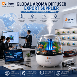 Yeni Gelen 350ml Yağmur Damlası Akvaryum Balık Tankı Aroma Difüzörü Esansiyel Yağ Difüzörü Nemlendirici Gece Lambası ile Ev Dekorasyonu için - Product Image 6
