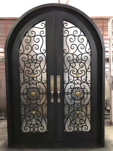 Puerta Francesa de Hierro Forjado Estilo Colonial Español, Directo de Fábrica, Forjada a Mano, con Adornos Ornamentados, Doble Cristal, Puerta de Entrada Exterior - Product Image 4