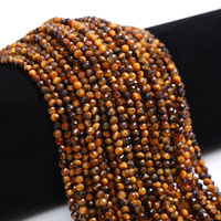 Perles de pierres précieuses naturelles facettées de coupe fine de 3 mm, brin lâche pour la fabrication de bijoux, pierre facettée de designer DIY