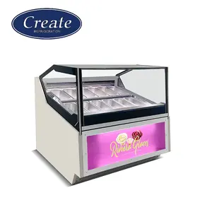 Hiển thị thẳng đứng Tủ đông duy nhất-nhiệt độ Ice Cream Showcase và tủ lạnh chống sương mù hiển thị cửa kính Ice Cream tủ trưng bày