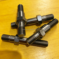 Pernos de titanio para coches de carreras, perno de montaje de amortiguador de 1/2"-20x3.08" con una tuerca para barra de radio y barra de dirección y rótula de dirección, piezas para coches de carreras