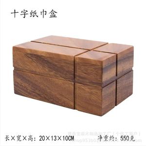 Caja de almacenamiento de escritorio de madera maciza, rectangular, 21x13x9cm, organizador de oficina, soporte para pañuelos - Product Image 4