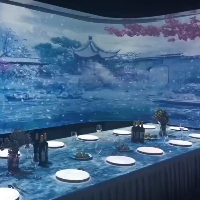 3D Holo Projection Mapping Table Restaurants Immersive Projectors Transparent Hologram Live Dining Table Long Lasting Reability