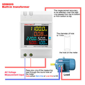 SDM009 SINOTIMER Monitor de CA 6 en 1 para Riel DIN 110V 220V 380V 100A Corriente Factor de Potencia Energía Activa KWH Frecuencia Z23 - Product Image 4