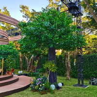 Arbre ficus artificiel personnalisé, tronc en fibre de verre, grand faux banian, arbre à feuilles persistantes pour décoration intérieure et extérieure