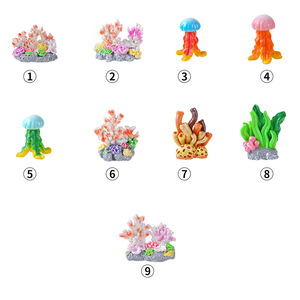 Decoraciones de acuario de coral artificial, miniaturas de resina plástica para paisajes, adornos para peceras. - Product Image 4
