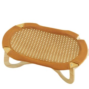 Hamac pour chat en rotin, tapis rafraîchissant rond, couleur unie, rembourrage en mousse à mémoire de forme, lavage à la main uniquement, pour chats jusqu'à 20 livres - Product Image 3