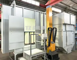 Cabine automática de pulverização de revestimento em pó com sistema de reciclagem de pó grande ciclone, equipamento de recuperação secundária personalizado, 2024