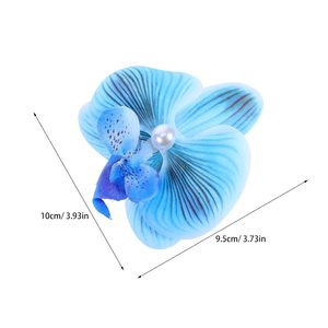 Pinza para el pelo de 9 cm con diseño de mariposa y flor, con perlas, para mujer, estilo Phalaenopsis, accesorio para el cabello. - Product Image 6