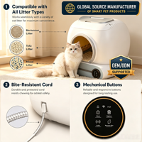 ChongxinIOT Bac à litière pour chat autonettoyant 65L, contrôle par application, contrôle des odeurs, capteur de sécurité, toilette automatique pour animaux de compagnie, meilleurs articles pour animaux