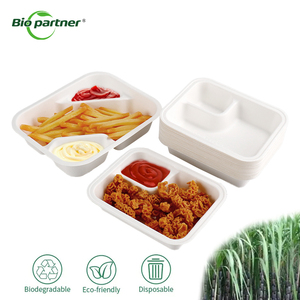 2 Compartiments Jetable Sauce Fromage Dip Nacho Tray Party Sugarcane Bagasse Snack <span class=keywords><strong>Taco</strong></span> Chip Container Supplies - Product Image 1