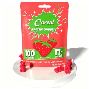 Natural 17g Muscle-Fueling Whey <b>Protein</b> <b>Isolate</b> Strawberry Sports Gummies Adult Low Calorie No Artificial Sweeteners - Product Image 1