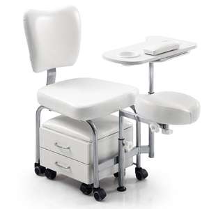 AY Pink/<b>Black</b>/white Pedicure Chair Nail Table Manicure Chair With Movable <b>Stool</b> - Product Image 4