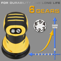 Lijadora Orbital Aleatoria Inalámbrica IRONFIST de 5 Pulgadas, Motor sin Escobillas de 800W, Alimentada por Batería, Velocidad Variable de 25000 RPM, con Sistema de Sujeción por Gancho y Bucle para Polvo
