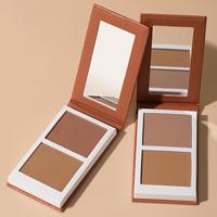 Palette de maquillage pour le visage HECI en papier, 2 couleurs, blush et contour, haute pigmentation, texture soyeuse, mélange facile, formule végane, blush, fard à joues