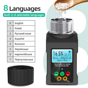Produit d'usine d'origine, thermomètre hygromètre portable, humidimètre LCD, mesure 40 types de céréales, y compris les fèves de cacao, les radis - Product Image 4